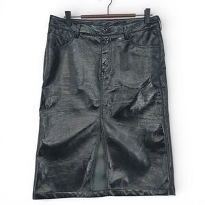 Divided H&M Women 4 Faux Leather‎ Pencil Skirt Black Y2K Street
